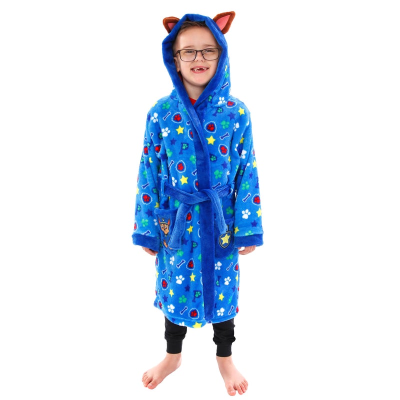 Paw Patrol Robe | Chase Kids Robes | Fleece Boys Bathrobe Size 3T Blue - Image 2